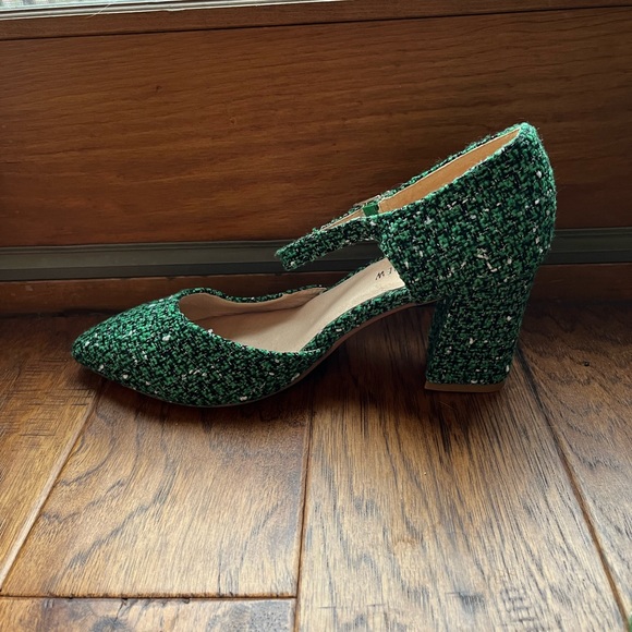 CHELSEA CREW green tweed high heels - Picture 4 of 6